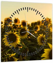 Mivali Tablou cu lan de floarea soarelui (cu ceas), dintr-o bucată 30x30 cm cu ceas (V020915V3030C)