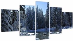 Mivali Tablou pădurii înzăpezite, din cinci bucăți 150x80 cm (V020221V150805PCS)