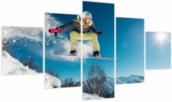 Mivali Tablou - Snowboarder, din cinci bucăți 125x70 cm (V023875V12570)
