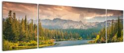 Mivali Tablou cu râu montan și munți, din trei bucăți 170x50 cm (V020844V17050)