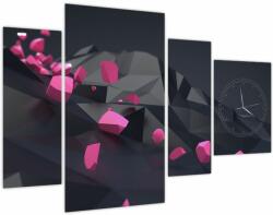 Mivali Tablou 3D abstracție (cu ceas), din patru bucăți 110x75 cm cu ceas (V021021V11075C)