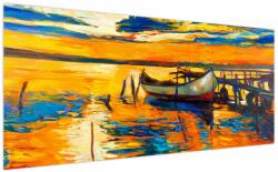 Mivali Tablou - Barca la apus de soare, dintr-o bucată 200x100 cm (V023294V200100)