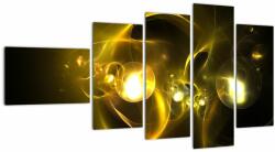 Mivali Tabloul abstract cu bile galbene, din cinci bucăți 110x60 cm (V020150V11060)