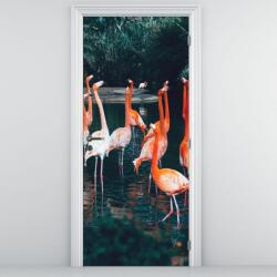 Mivali Fototapet pentru ușă - Cârd de flamingo (D021626D95205)