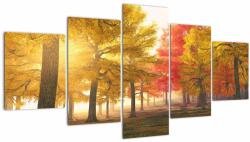 Mivali Tablou cu copaci toamna, din cinci bucăți 150x80 cm (V020907V150805PCS)