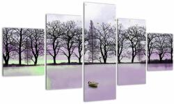 Mivali Tablou - Barcă pe lac, din cinci bucăți 125x70 cm (V022413V12570)