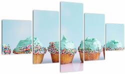 Mivali Tablou cu cupcakes, din cinci bucăți 125x70 cm (V021261V12570)