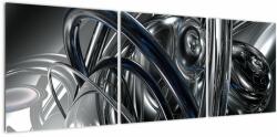 Mivali Tabloul cu abstracție gri cu albastru, din trei bucăți 120x40 cm (V020093V12040)