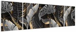 Mivali Tablou - Frunze tropicale, Galben - auriu, din trei bucăți 170x50 cm (V023603V17050)