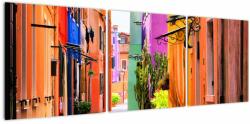 Mivali Tablou cu străduță colorata italiană, din trei bucăți 120x40 cm (V021237V12040)