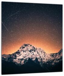 Mivali Tablou pe sticlă cu cerul nocturn și munți, dintr-o bucată 30x30 cm pe sticlă (V020895V3030GD)