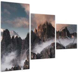 Mivali Tablou - Dolomiți Italieni ascunși în ceață (cu ceas), din trei bucăți 90x70 cm cu ceas (V021678V9070C)