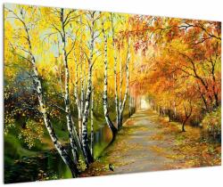 Mivali Tablou - Alee romantică de-a lungul apei, pictură în ulei, dintr-o bucată 90x60 cm (V023240V9060)