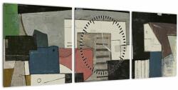 Mivali Tablou - Abstracție cubism (cu ceas), din trei bucăți 90x30 cm cu ceas (V023158V9030C)