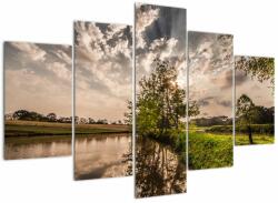 Mivali Tablou naturii cu raze de soae, din cinci bucăți 150x105 cm (V020515V150105)