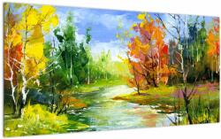 Mivali Tablou pe sticlă - Peisaj - pictură, dintr-o bucată 100x50 cm pe sticlă (V022326V10050GD)