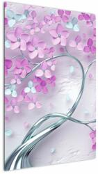 Mivali Tablouri cu flori pe trunchi argintiu - abstract, dintr-o bucată 60x90 cm (V021303V6090)