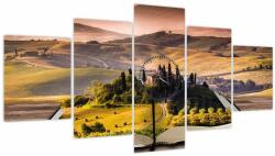 Mivali Tablou cu peisaj în carte (cu ceas), din cinci bucăți 150x80 cm cu ceas (V020965V15080C)