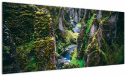 Mivali Tablou - Râu într-o vale stâncoasă, dintr-o bucată 100x40 cm (V022691V10040)