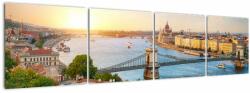 Mivali Tablou cu orașul Budapesta și râu, din patru bucăți 160x40 cm (V020712V16040)
