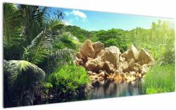 Mivali Tablou cu lac în jungla din Seychelles, dintr-o bucată 120x50 cm (V020651V12050)