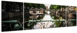 Mivali Tablou cu bicicleta în oraș, din trei bucăți 170x50 cm (V020595V17050)