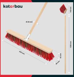 KOTARBAU Măturătoare De Stradă Mătură Perie 60 Cm Cu Arbore (zsy0642)