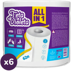 Violeta ALL IN 1 MAXI háztartási papírtörlő, 2 rétegű, 6 tekercs (1500 lap) - pelenka