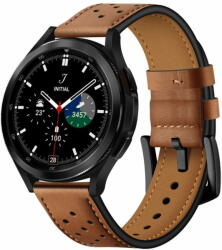  TKG Samsung Galaxy Watch6 / Watch6 Classic okosóra szíj - TECH-PROTECT Leather barna bőr szíj (20 mm szíj szélesség)