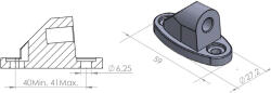 Puig Mirror adaptor PUIG SUPPORT REAR MIRROR HI-TECH FOR CBR500RR/CBR6 9576N Negru to fairing (MTP55783)