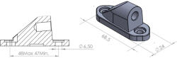 Puig Mirror adaptor PUIG SUPPORT WITHOUT SIDE MIRROR HI-TECH NINJA 250SL 15 9975N Negru to fairing (MTP55801)