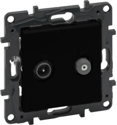 Legrand 863576 Niloé Step kettős TV aljzat, "F" típus, végzáró (1, 5 dB), fekete (863576)