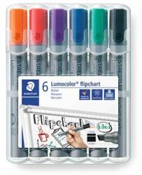 STAEDTLER Flipchart marker készlet, 2-5 mm, vágott, STAEDTLER "Lumocolor 356 B", 6 különbözõ szín (6 db) (TS356BWP6)