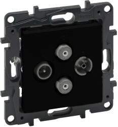Legrand 863582 Niloé Step TV-R-SAT-SAT csillagpontos aljzat (1, 5 dB), fekete (863582)