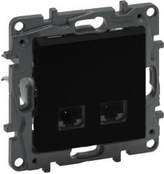 Legrand 863570 Niloé Step 2xRJ45 Cat. 6A STP aljzat, fekete (863570)
