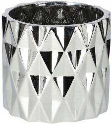 Kotarbau Ghiveci De Flori Cilindru Ceramic De Protecție Argintiu ⌀12 Cm (m133)