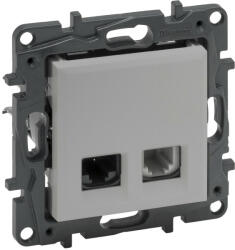 Legrand 863356 Niloé Step RJ45 Cat. 6 UTP + 1xRJ11 aljzat, alumínium (863356)