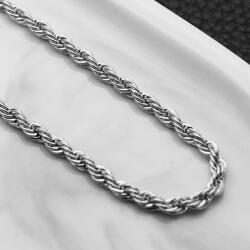  Elegance 3 mm csavartan fonott nemesacél nyaklánc, ezüst színű 46 cm-től 71 cm-ig választható 5 cm-ként (1804)