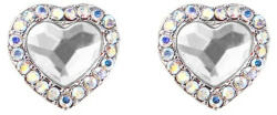  Kis méretű szív fülbevaló áttetsző-színjátszó Swarovski kristállyal (0264. ) (A22337-1)