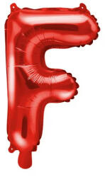 Partydeco Betű lufi 14" 35cm Piros fólia betű, F betű, csak levegővel tölthető (LUFI896129)