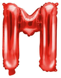 Partydeco Betű lufi 14" 35cm Piros fólia betű, M betű, csak levegővel tölthető (LUFI830188)
