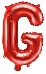 Partydeco Betű lufi 14" 35cm Piros fólia betű, G betű, csak levegővel tölthető (LUFI143767)