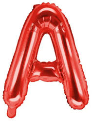 Partydeco Betű lufi 14" 35cm Piros fólia betű, A betű, csak levegővel tölthető (LUFI882738)