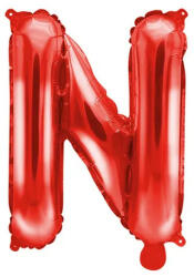 Partydeco Betű lufi 14" 35cm Piros fólia betű, N betű, csak levegővel tölthető (LUFI206440)