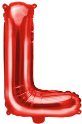Partydeco Betű lufi 14" 35cm Piros fólia betű, L betű, csak levegővel tölthető (LUFI619829)