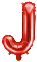 Partydeco Betű lufi 14" 35cm Piros fólia betű, J betű, csak levegővel tölthető (LUFI305008)