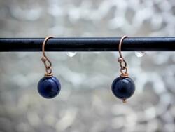 R. M. ékszer Szodalit lógós réz drót fülbevaló 8mm (19031RM)