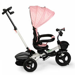 ECOTOYS Tricicleta pentru copii, Ecotoys, cu scaun rotativ, control parental, elemente detasabile, Roz (JM-311 PINK)