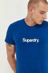 Superdry pamut póló nyomott mintás - kék L