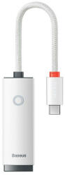Baseus ADAPTOR RETEA Baseus Lite, USB Type-C to RJ-45 Gigabit LAN, LED, alb "WKQX000302" (timbru verde 0.18 lei) - 6932172606121 (WKQX000302) - roua